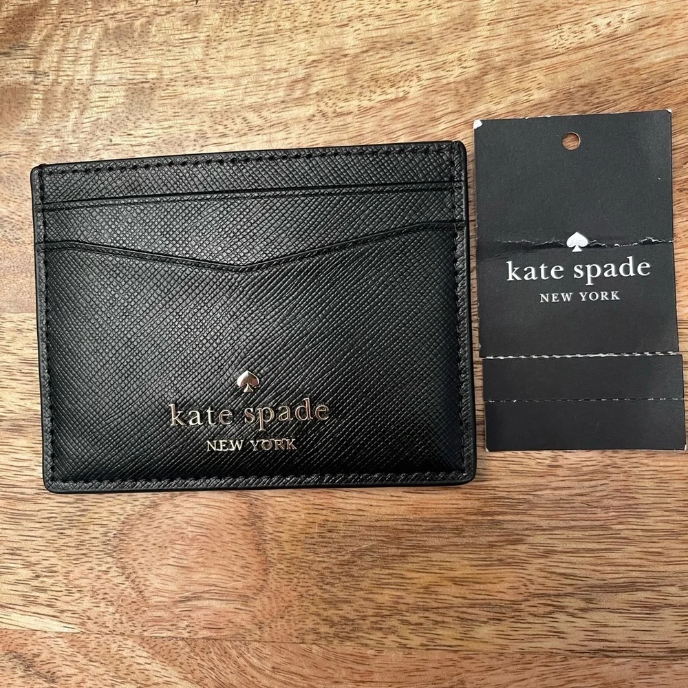 NWT Kate Spade Black Card Case Wallet